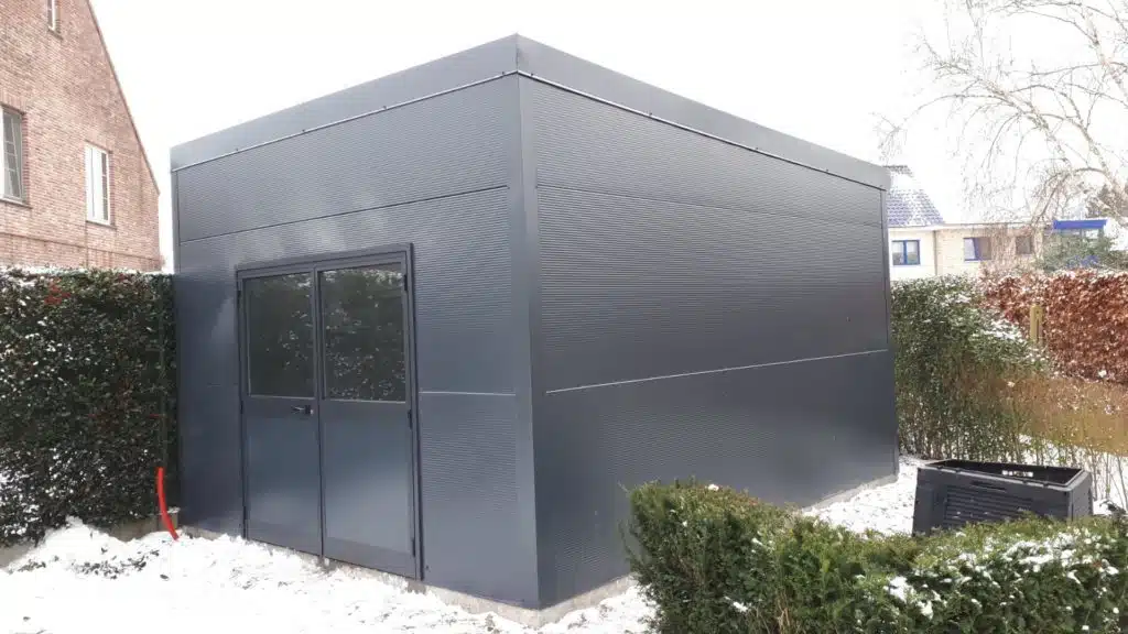 Tuinhuis antraciet met dubbele deur